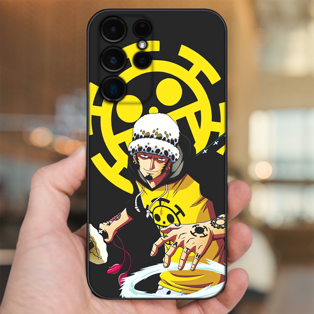Ốp lưng Samsung S21 Ultra, S22 Ultra viền đen in hình Law One Piece