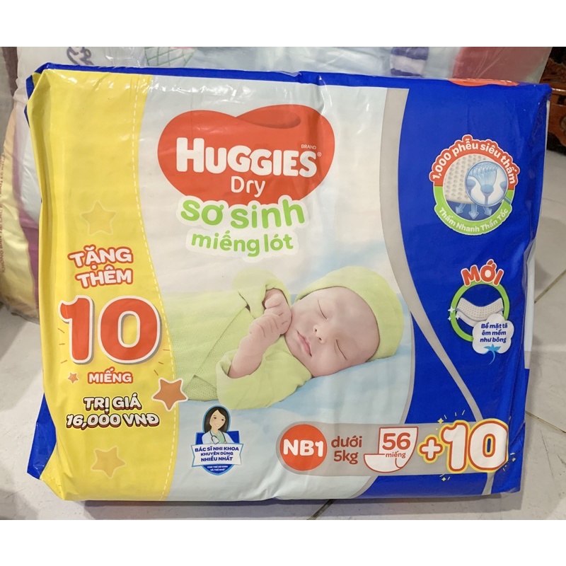 Miếng lót Sơ Sinh Huggies NB1 100 miếng/NB2 60 miếng