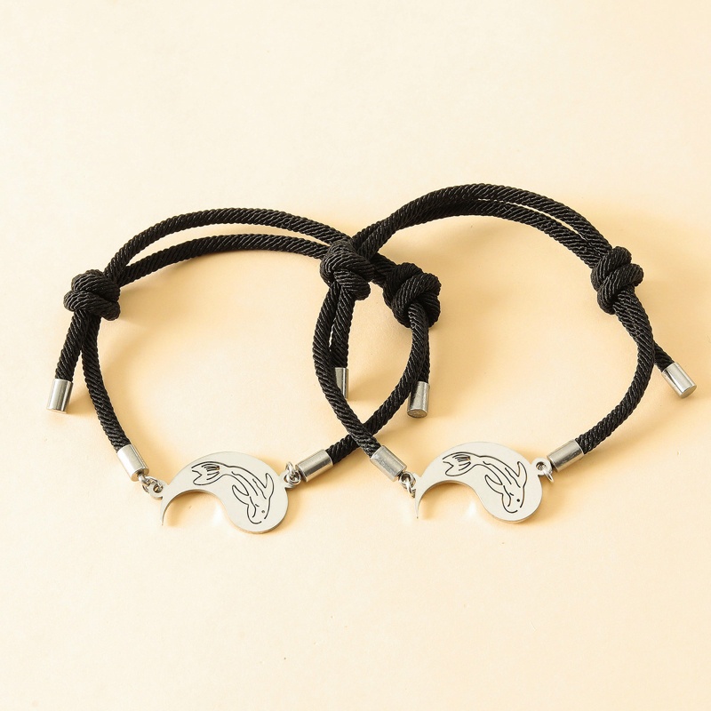 Vòng Tay Âm Dương Bằng Thép Không Gỉ Phong Cách Âu Mỹ