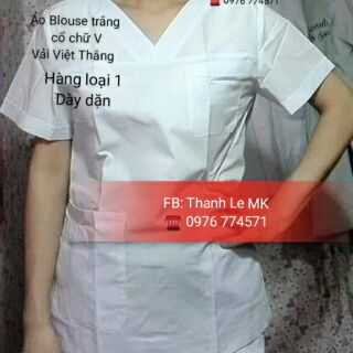 Áo Blouse trắng cổ V
Dùng cho Dược sĩ, y tá, spa,  thẩm mỹ- Hàng loại 1 -Cam kết chỉ bán hàng chất lượng