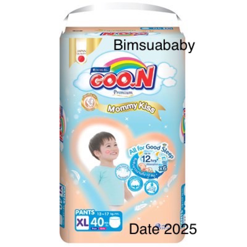 Bỉm Goon Mommy Kiss Mẫu Mới Dán/ Quần Nb66/S62/M56/L48/Xl44/ M54/L44/Xl40/Xxl34/Xxxl24