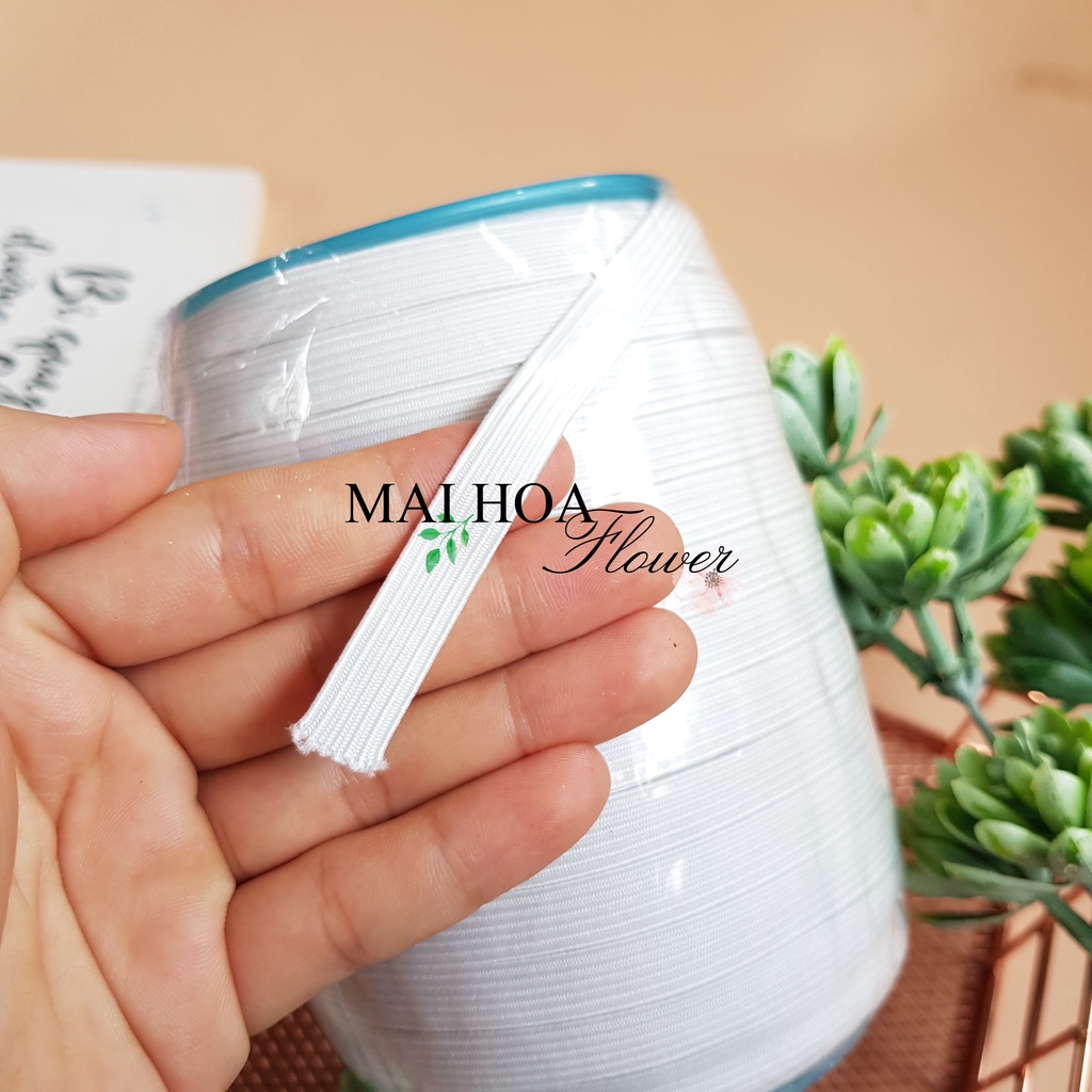Cuộn 100 mét dây thun quần size 1cm chun quần áo co giãn tốt Maihoaflower