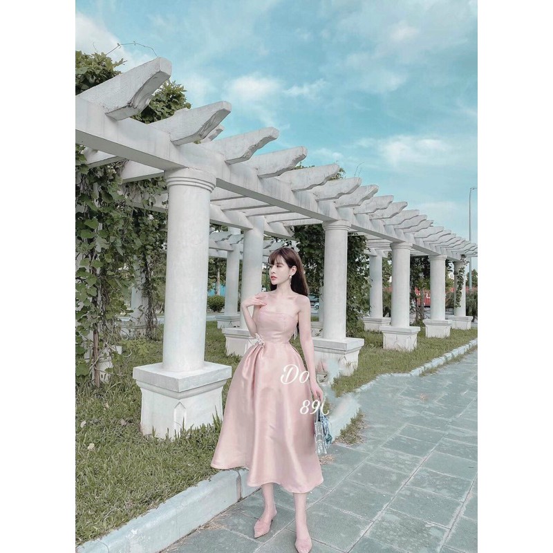 ẢNH VÀ VIDEO THẬT 1000% - ĐẦM XOÈ CÚP NGỰC HOA EO