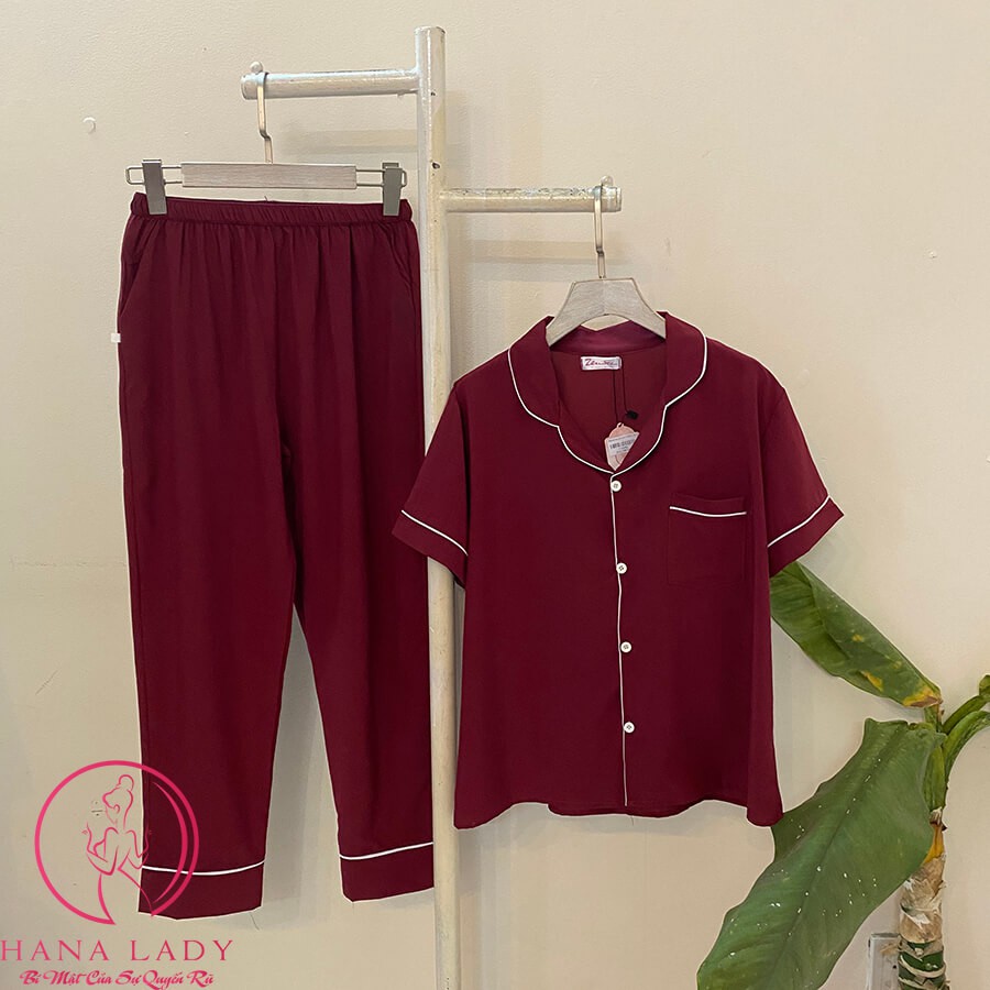 Đồ ngủ - Bộ ngủ pijama lụa giấy tay ngắn quần dài mặc nhà siêu mát mịn PJ364