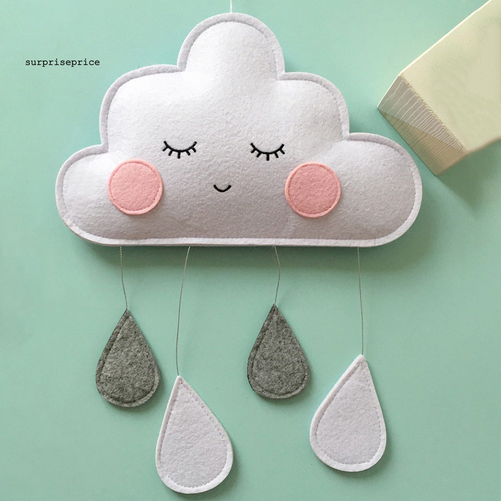 SPP_Nordic Cloud Raindrop Hanging Ornament Baby Bed Tent Pendant Kids Room Decor