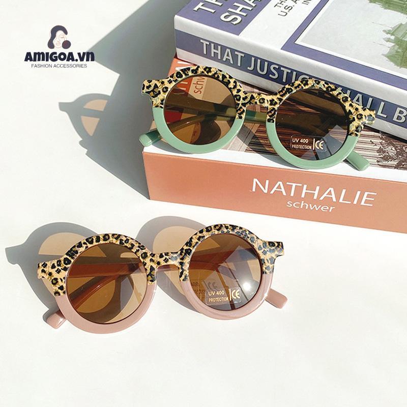 ✨✨Kính râm cho bé Mắt Gọng Tròn Chống Tia Uv Phong Cách Vintage Thời Trang Cho Bé