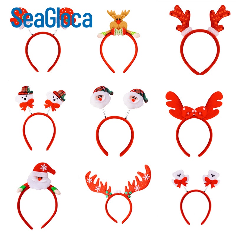 Cài tóc Seagloca màu đỏ chủ đề giáng sinh dễ thương xinh xắn