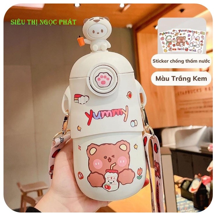 [CỰC XỊN XÒ] Bình Giữ Nhiệt hình Gấu IMEBOBO 500ml có dây đeo cho bé yêu
