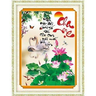 Tranh Đính Đá Hạt Tròn Cha Mẹ 77391