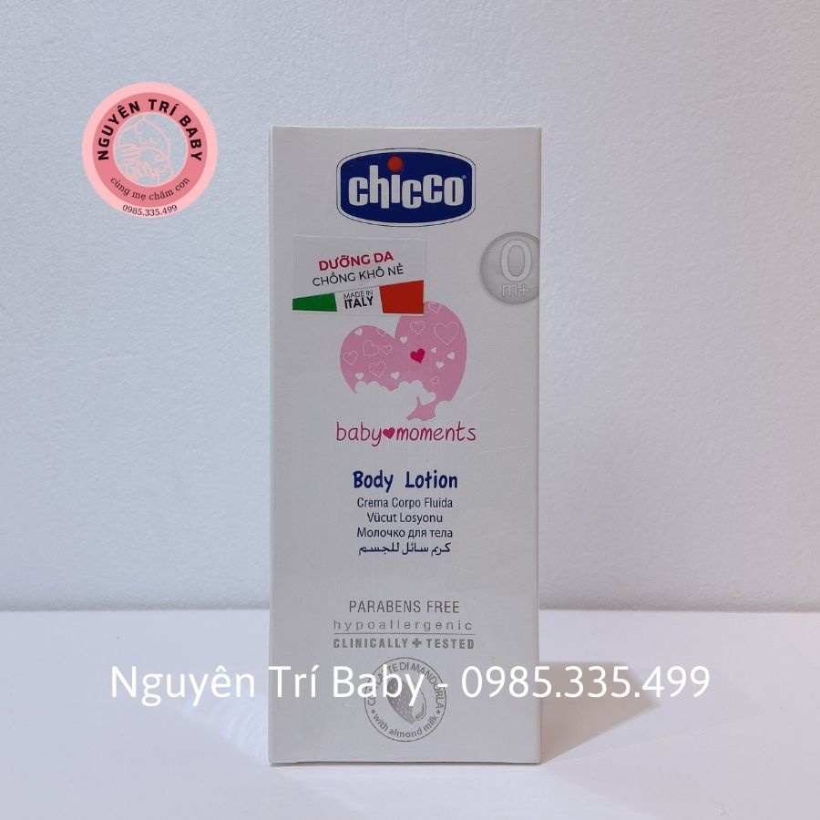 Sữa dưỡng thể chiết xuất Hạnh nhân Chicco 200ml dùng cho bé từ sơ sinh
