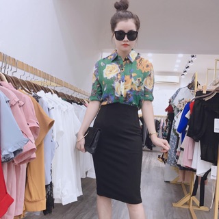 Chân váy bút chì dài qua gối