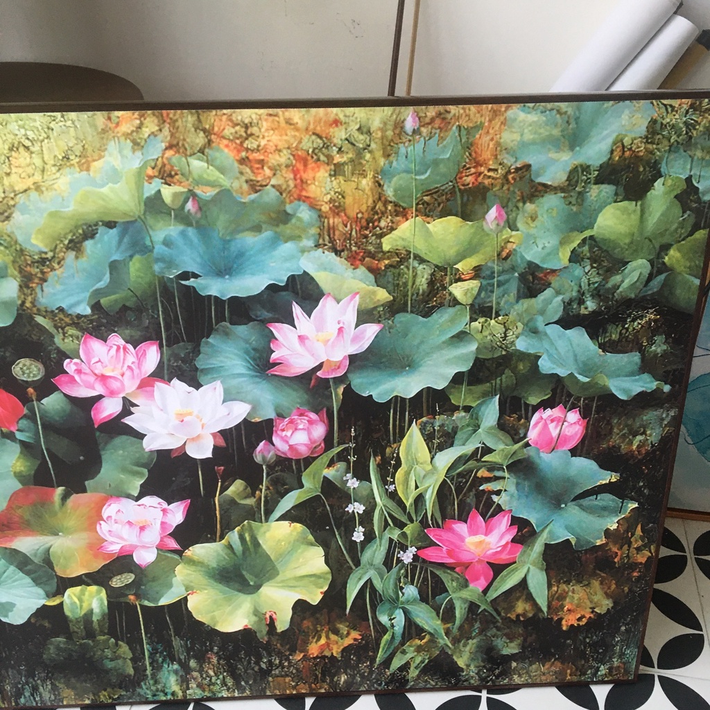 Tranh hoa sen - in canvas kích thước 60x90