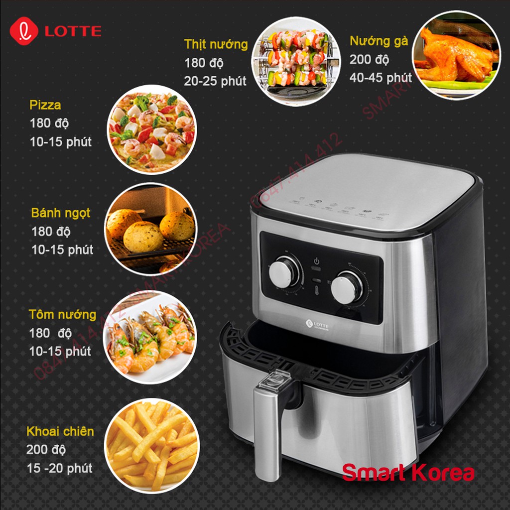 NỒI CHIÊN KHÔNG DẦU LOTTE 5.5 Lit