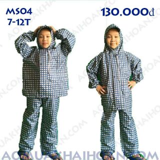 BỘ ÁO MƯA TRẺ EM VẢI DÙ