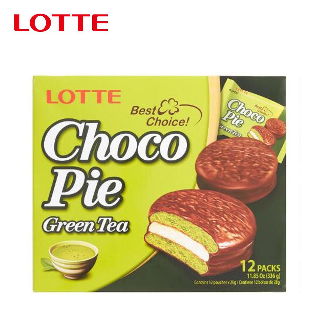 Hộp 12 Bánh ChocoPie / Banana / Green Tea Lotte 336g