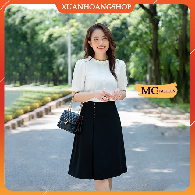 Chân Váy Chữ A Công Sở Nữ, Lưng Cao, Dáng Xòe Mc Fashion, Chất Co Giãn, Đủ Size, Màu Đen Cv0471 | BigBuy360 - bigbuy360.vn