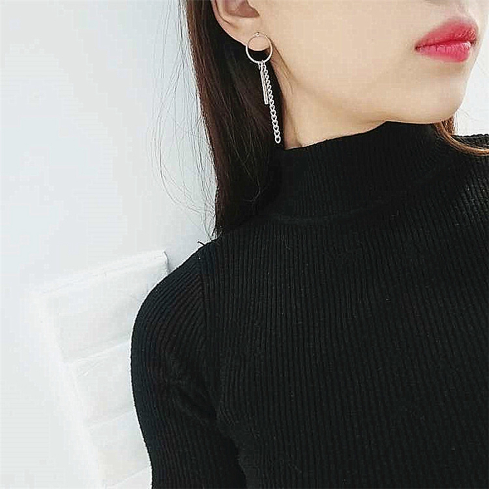 Bông tai dáng dài chất liệu thép không gỉ cá tính hợp thời trang cho nam/nữ