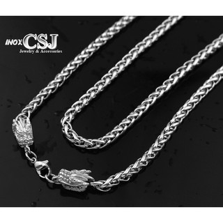 Dây chuyền nam 5ly inox 2 đầu rồng dn154