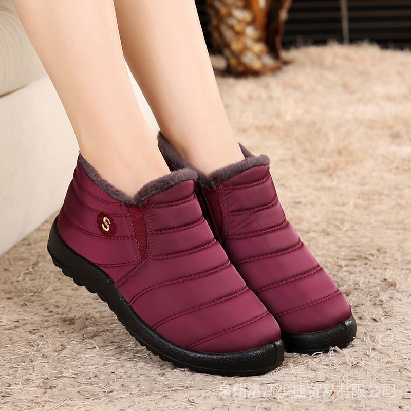 Giày vải cotton chống trượt không thấm nước ấm áp thời trang mùa đông cho nữ