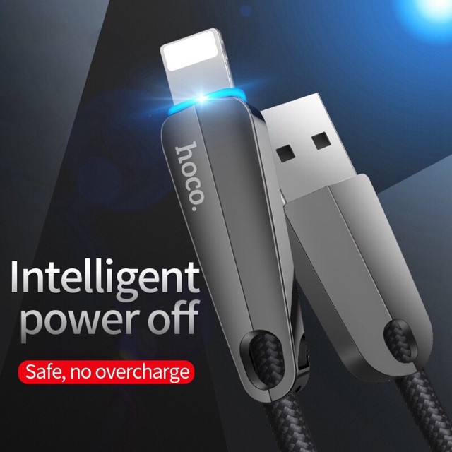 Dây Cáp Sạc Nhanh Tự Ngắt HOCO U35 iPhone, Samsung chân Lightning Micro USB Dài 1,2M - Hàng Chính Hãng