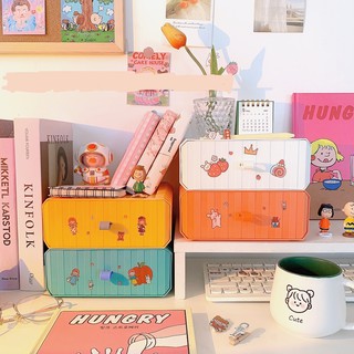 Hộp đựng có ngăn xinh xắn đa chức năng 4 màu (Tặng kèm sticker)