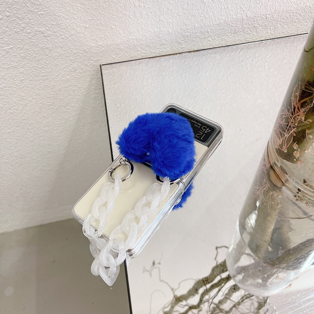 Ốp Điện Thoại PC Cứng Trong Suốt Chống Sốc Kèm Dây Đeo Tay Họa Tiết Hoạt Hình Cho Samsung Galaxy Z Flip 3 5G