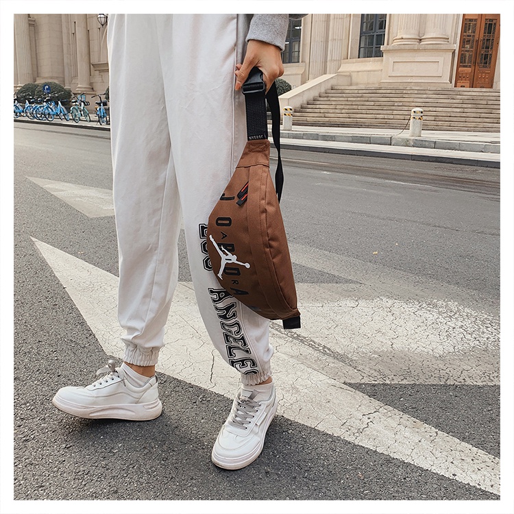 Jordan Túi Vải Đeo Chéo Nam Nữ, Túi Bao Tử Unisex Thời Trang Ngực Phản Quang Đi Học Đi Chơi