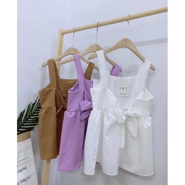 áo nữ chất đũi babydoll hàng đẹp,áo đũi nơ sau cực xinh có ảnh thất phía sau