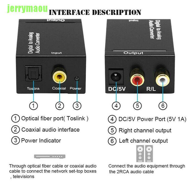 Bộ Thiết Bị Chuyển Đổi Âm Thanh Toslink Digital Sang Analog RCA L / R