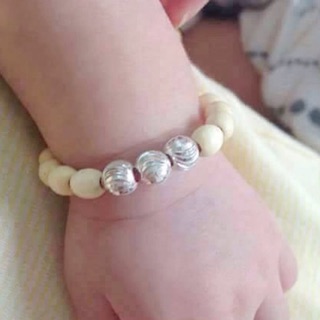 Vòng dâu 3 bi bạc cho bé trai bé gái