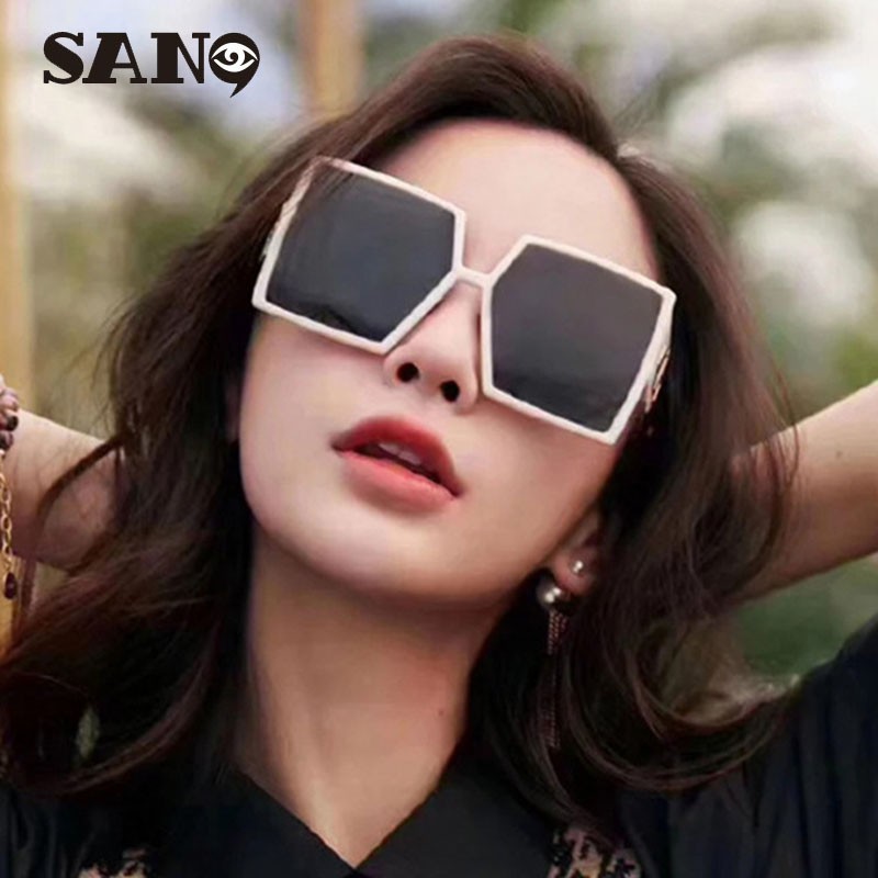 INS Fashion Retro Square Angelababy Kính râm cùng phong cách Nữ / Nam