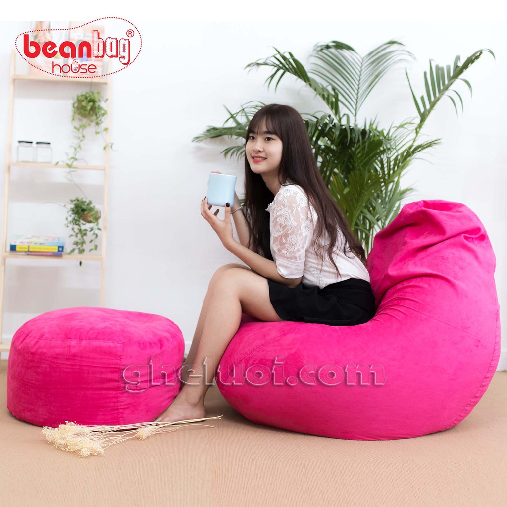 Ghế Lười Hạt Xốp Hình Giọt Nước (Teardrop Beanbag) Size Lớn Êm Ái Cho Gia Đình( Đã Bao Gồm Cả Vỏ, Lót, Xốp)