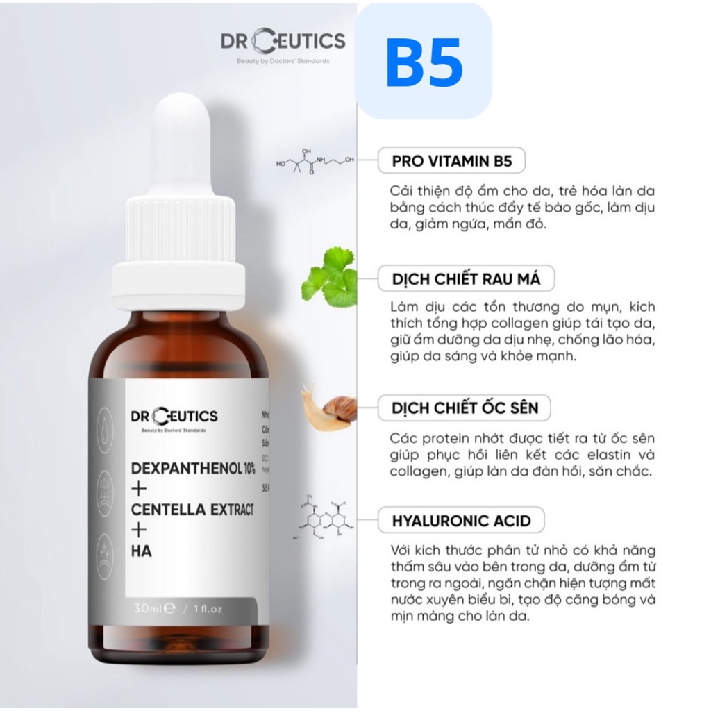 Drceutics Serum B5 HA B3 Niacinamide Dr ceutics Basic và các phiên bản 10ml 30ml 100ml