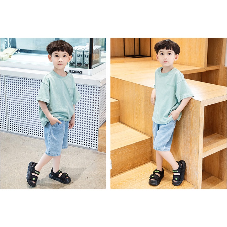 Dép sandal mũi cao chống vấp, đế khâu, siêu nhẹ, quai trước chỉnh rộng hẹp được cho bé từ 1 đến 12 tuổi