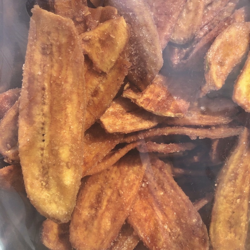 500g CHUỐI ĐÀ LẠT SẤY GIÒN MÈ GỪNG-có đường.