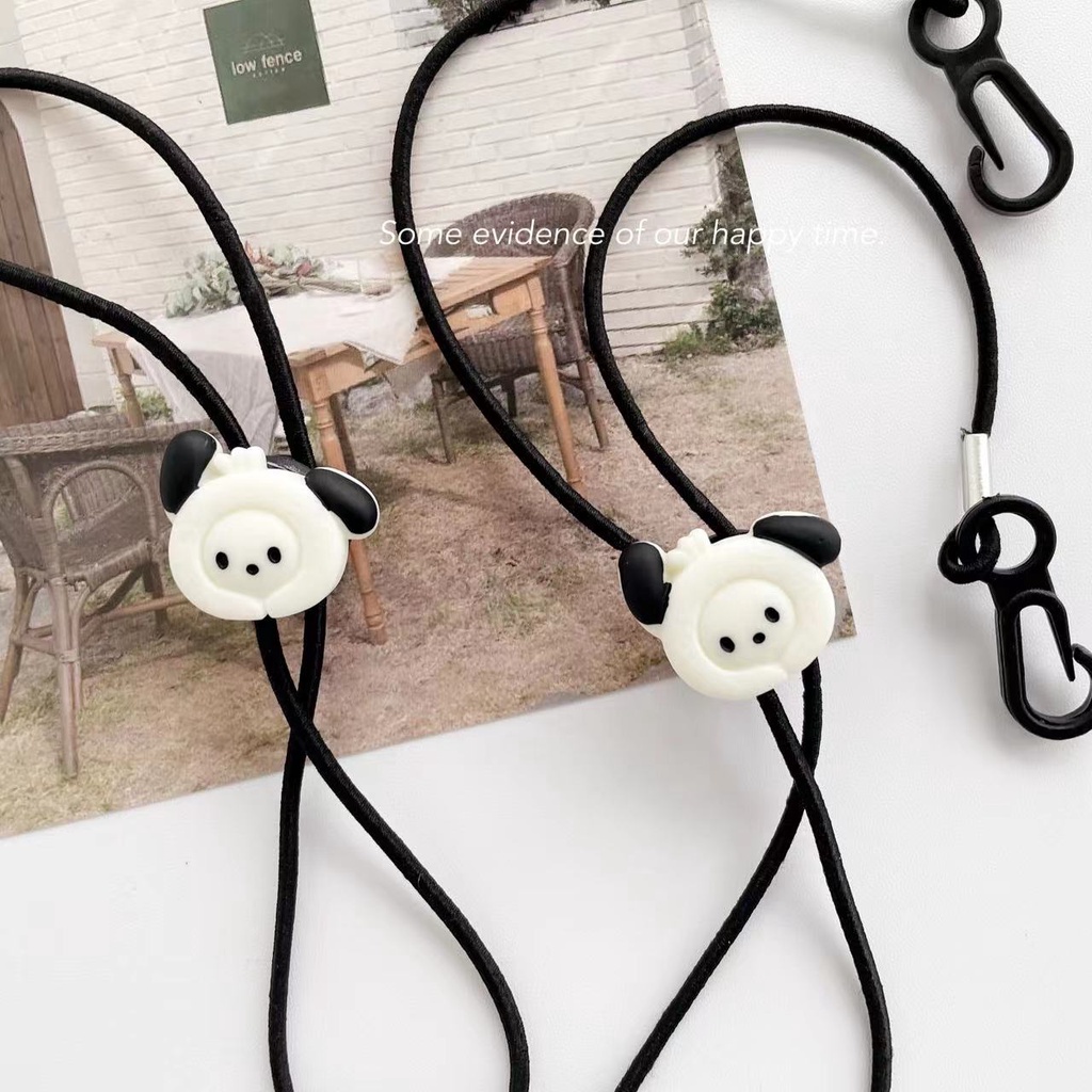 Dây Đeo Mắt Kính Bằng Nylon Màu Đen Hình Cún Hoạt Hình Sáng Tạo