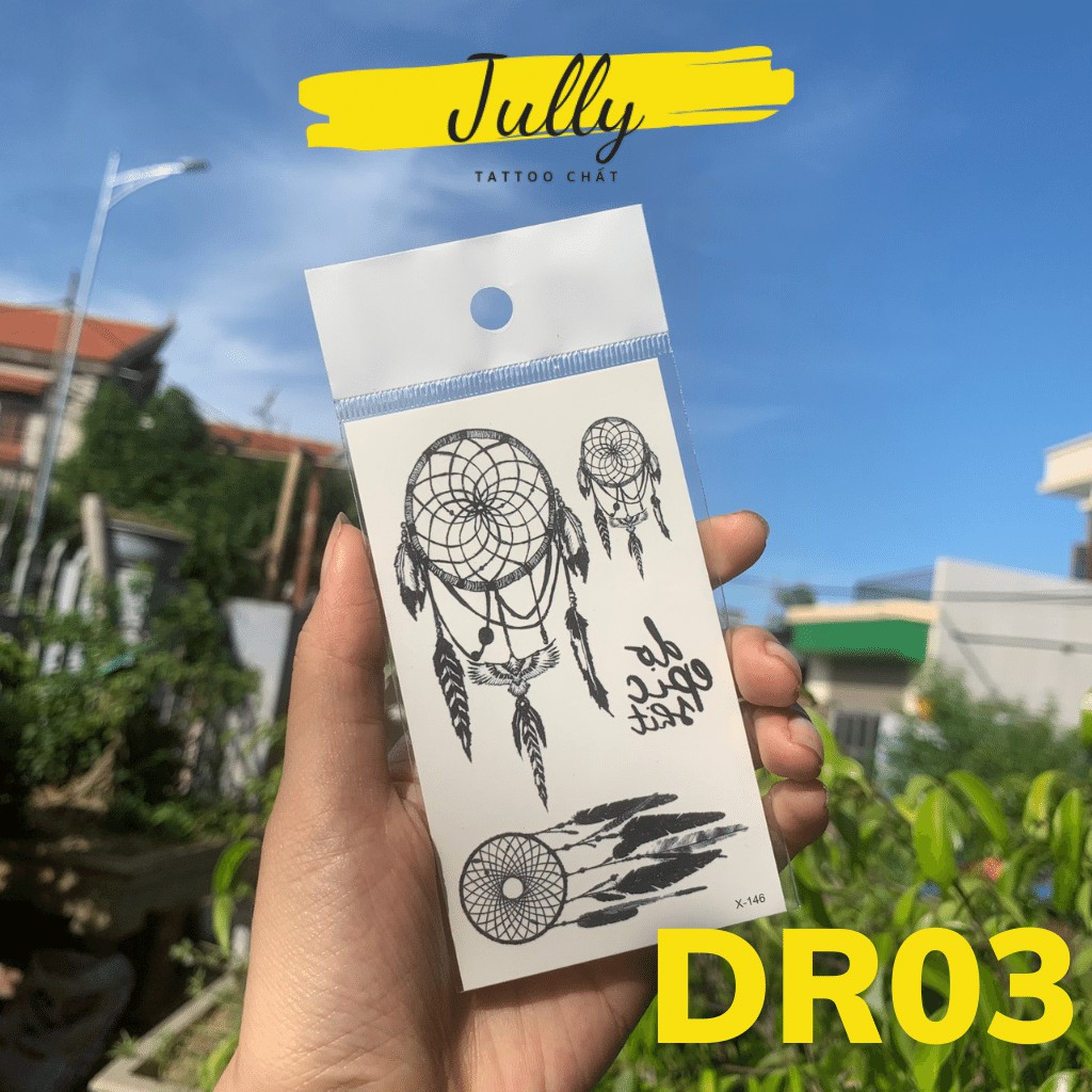 Hình xăm dán tạm thời Dream Catcher mini chống nước an toàn bền đẹp JULLY Tattoo chất