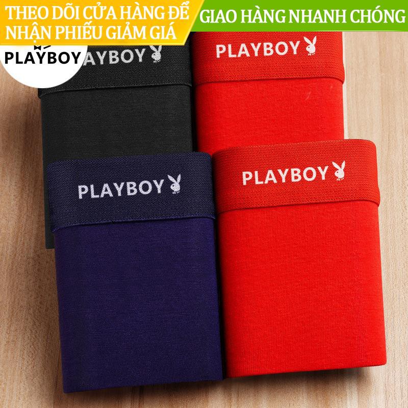 ☇Quần sịp nam đóng hộp Playboy VIP, quần đùi nam , quần đùi nam, cotton đồng màu, quần tây thoáng khí thương hiệu hợp th