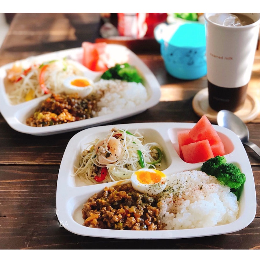 [Nhật Nội Địa] Khay Ăn Dặm Chủ Động BLW 3 Ngăn Cho Bé