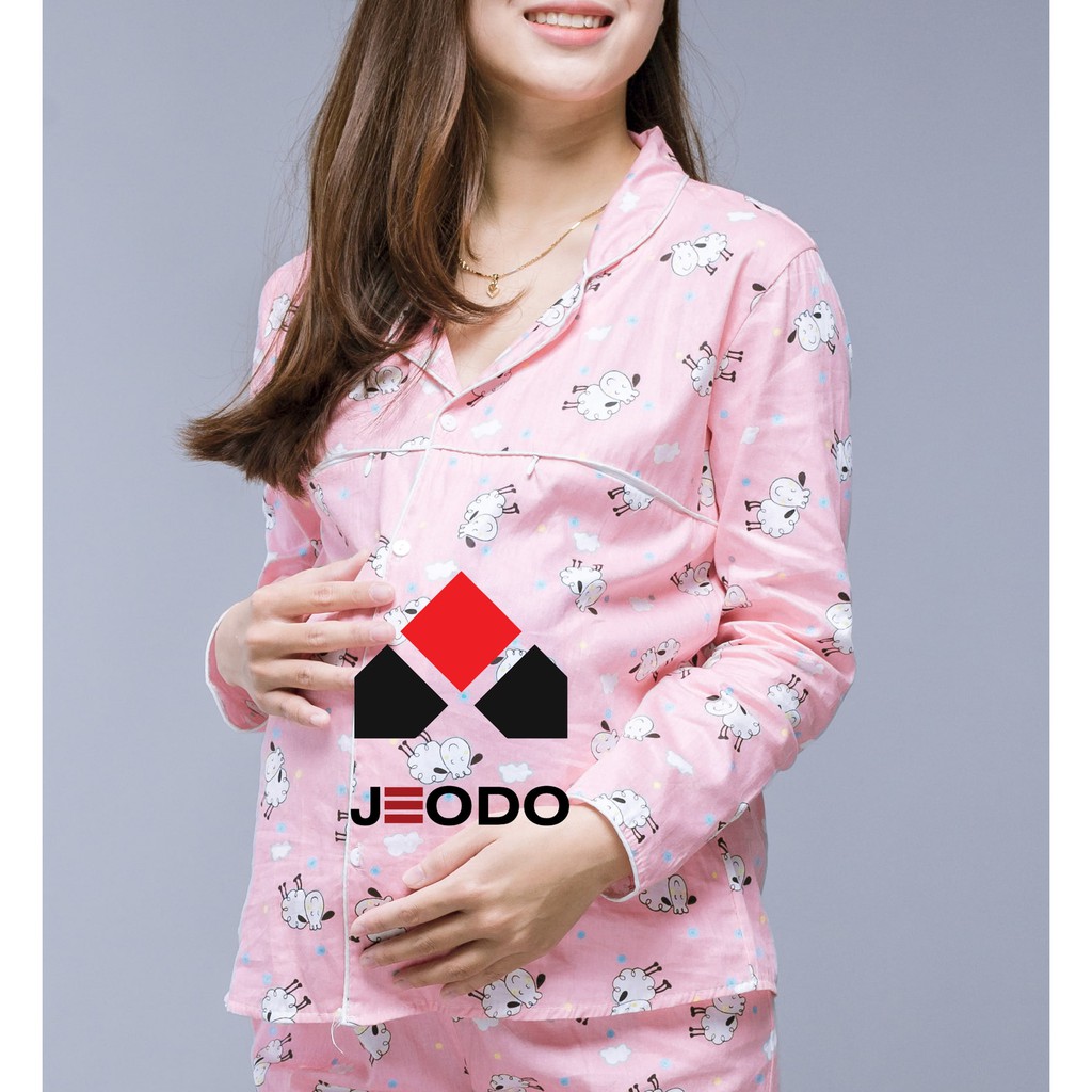 Bộ bầu mặc nhà dài tay mùa đông cao cấp chất liệu thô Hàn cực đẹp Jeodo