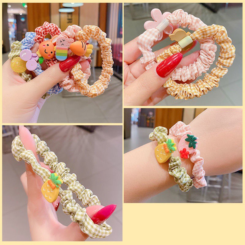 Dây Buộc Tóc Vải Xinh Xắn Phong Cách Hàn Nhật Cho Bé Gái