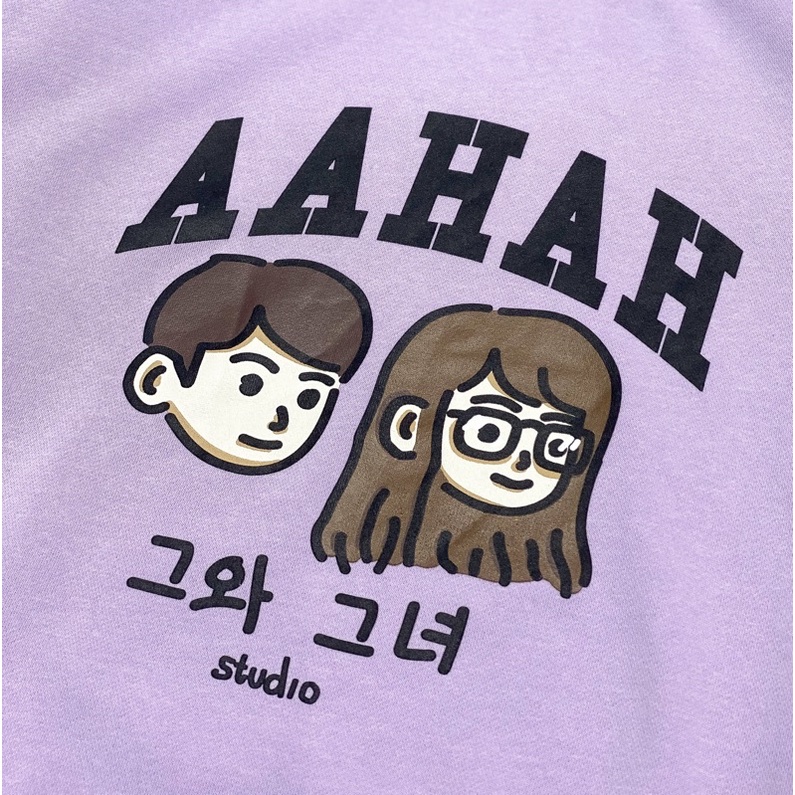 Áo Sweater Nỉ Màu AAHAH Studio Cartoon Form Rộng