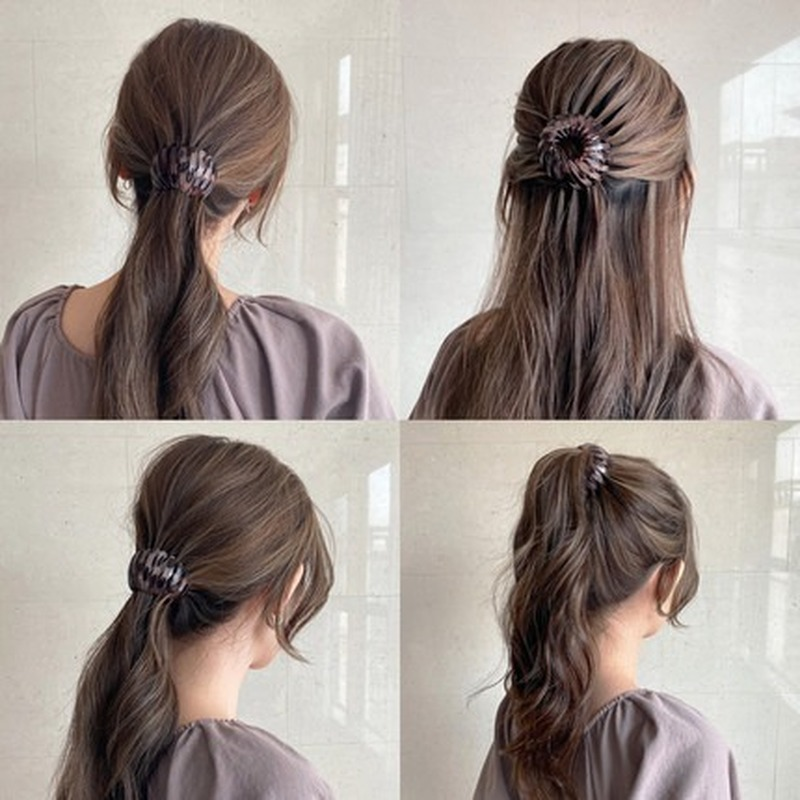 Kẹp tạo kiểu tóc đuôi ngựa phối họa tiết da báo phong cách cổ điển