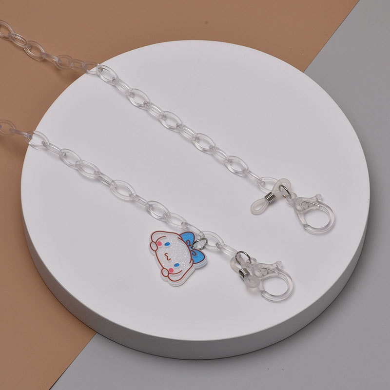 XiaoboACC Dây đeo giữ khẩu trang bằng acrylic họa tiết gấu hoạt hình đáng yêu độc đáo - 50CM