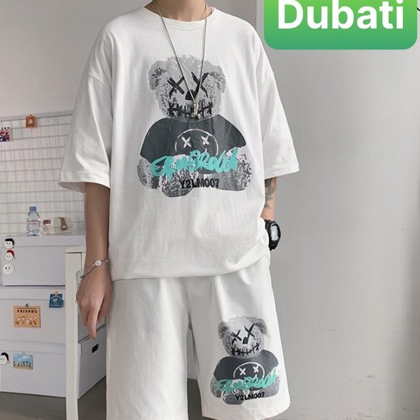 ĐỒ BỘ THỂ THAO GẦU BÔNG MA CUTE, ĐỒ BỘ NAM, SET ĐỒ BỘ THỂ THAO VẢI THOÁNG MÁT- DUBATI FASHION
