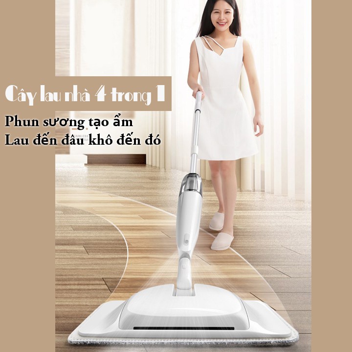 Bộ chổi lau nhà thông minh️️️, chổi lau nhà phun sương đầu xoay 360 độ tự động cao cấp tiện lợi