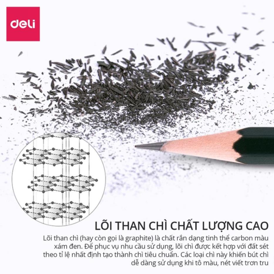 Combo 3 cây Bút chì cao cấp 2B - 3B - 4B - 5B - 6B Deli 7084 / 6836 / 6846 / 6848
