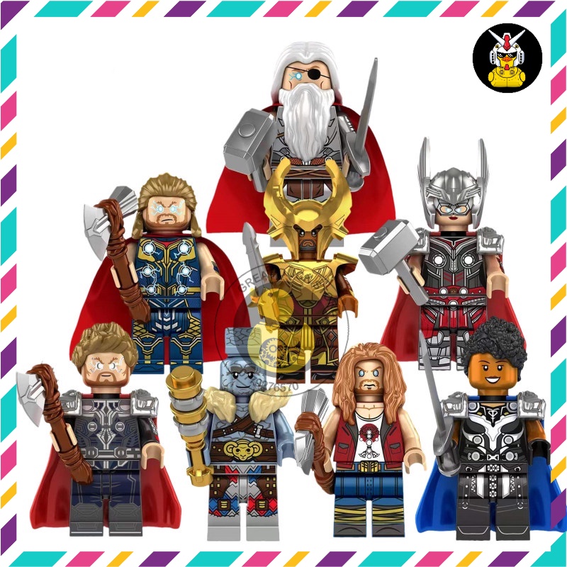 KF6161 KT1062 WM6146  Mô Hình Thor Siêu Anh Hùng Đồ Chơi Lắp Ráp Super Hero Thor Tình Yêu Và Sấm Sét
