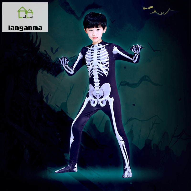 Bộ Đồ Hóa Trang Bộ Xương Người Kèm Mặt Nạ Hóa Trang Halloween