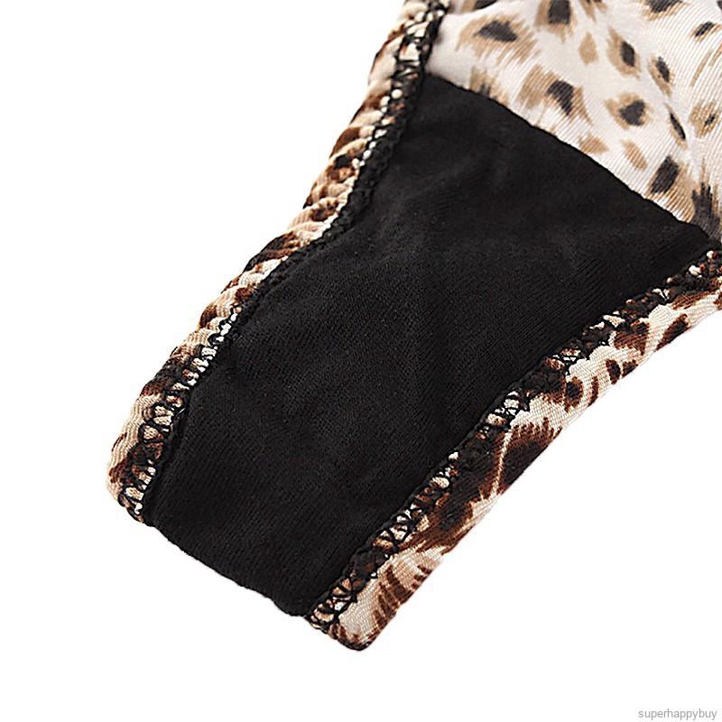 Quần lót dây trang trí khoá kim loại họa tiết da báo quyến rũ cho nữ